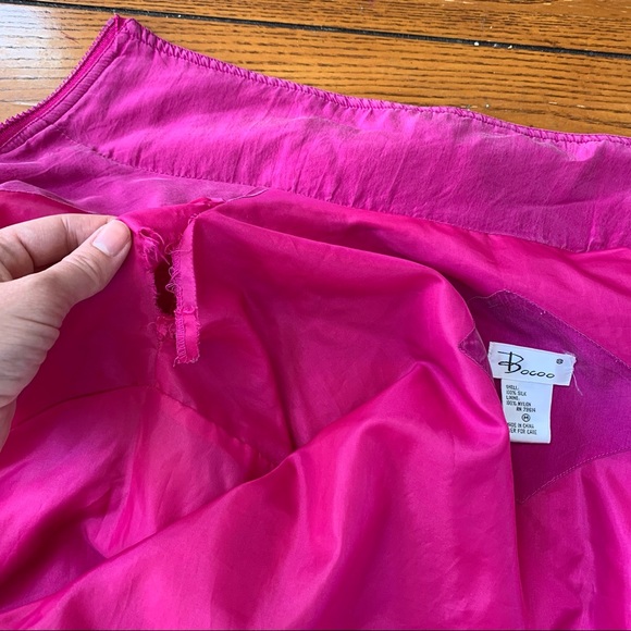 Vintage Bocoo Hot Pink 100% Silk Jacket 1980s 1990s Size Medium - Picture 6 of 15